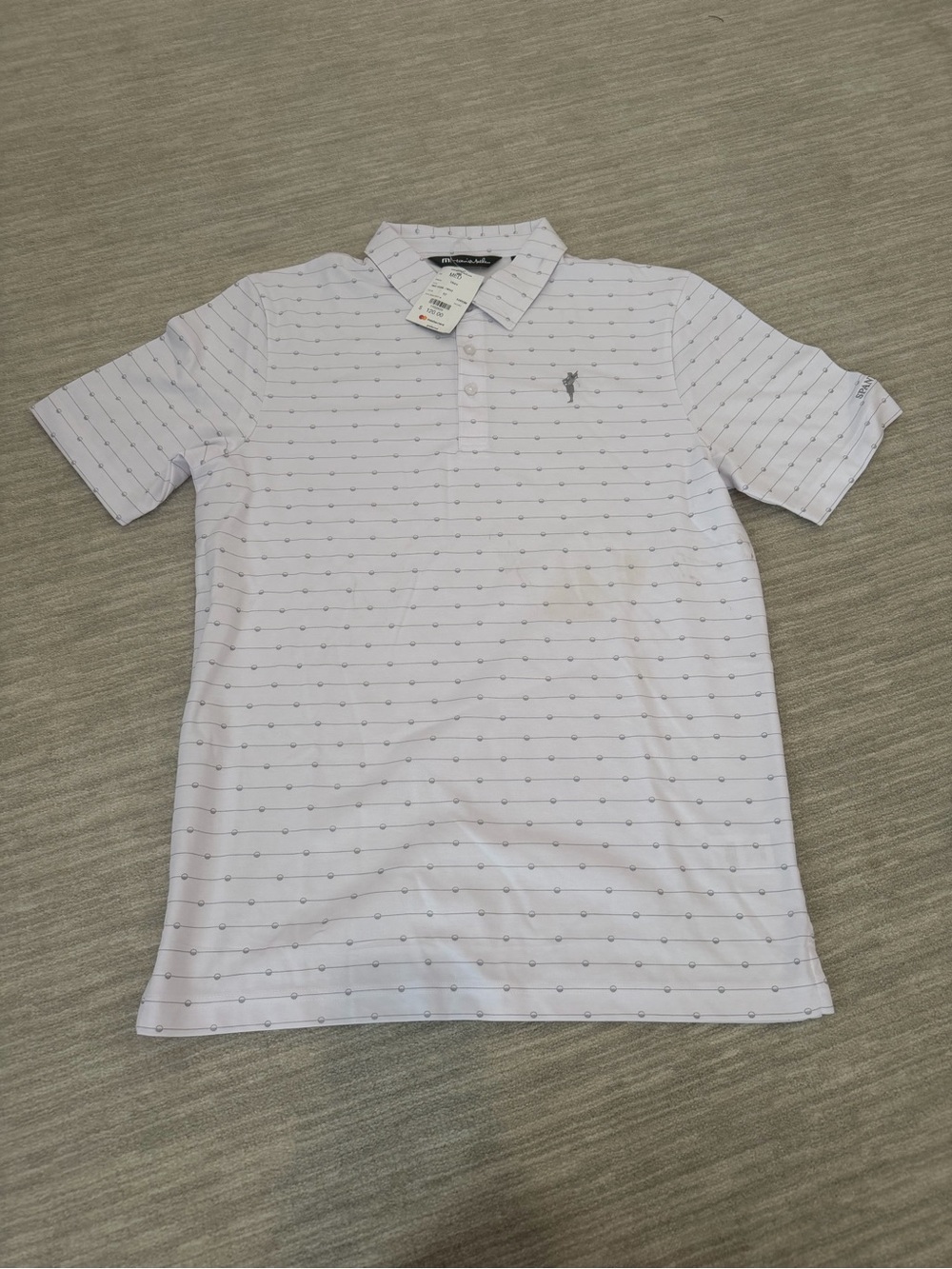Men's white patterned Spanish Bay polo